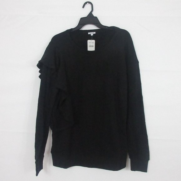 Splendid Westfourth Asymmetrical Ruffle Sweatshirt Women's Size Large - Picture 1 of 9